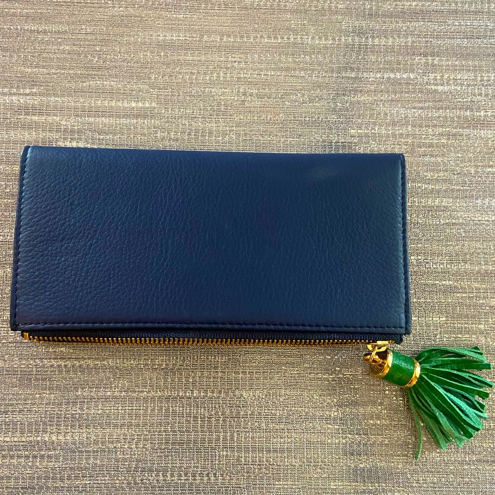 Navy Blue Leather Wallet